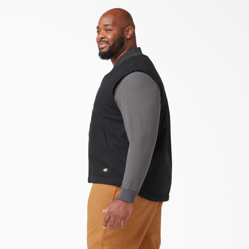 Dickies High Pile Fleece Lined Duck Vest Rinsed Black ID-OqUfRRrd