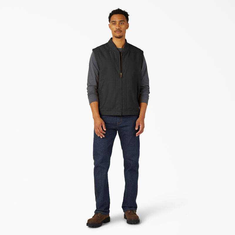 Dickies High Pile Fleece Lined Duck Vest Rinsed Black ID-OqUfRRrd