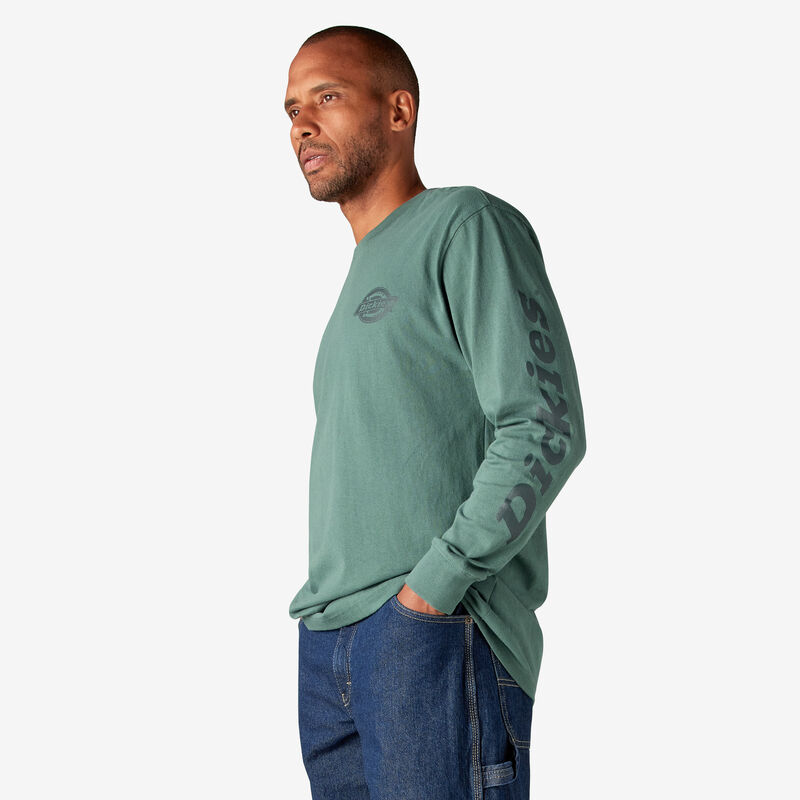 Dickies Long Sleeve Heavyweight Logo T-Shirt Lincoln Green ID-PEhMchmb