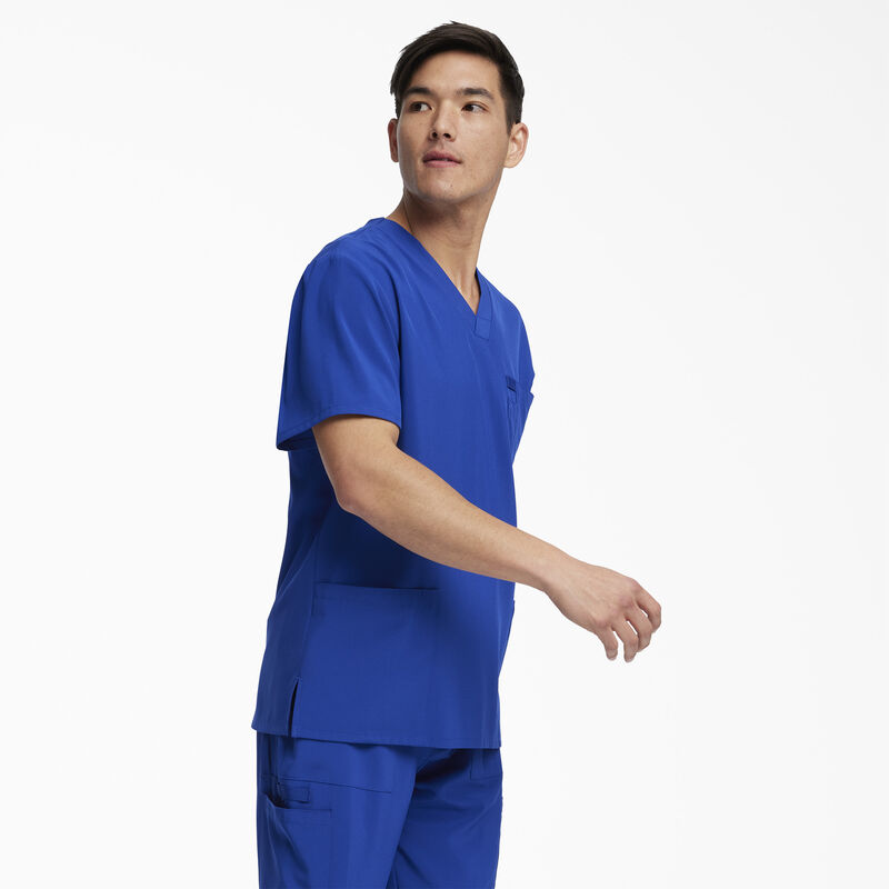 Dickies Men's EDS Essentials V-Neck Scrub Top with Patch Pockets Galaxy Blue ID-PK34XHmP