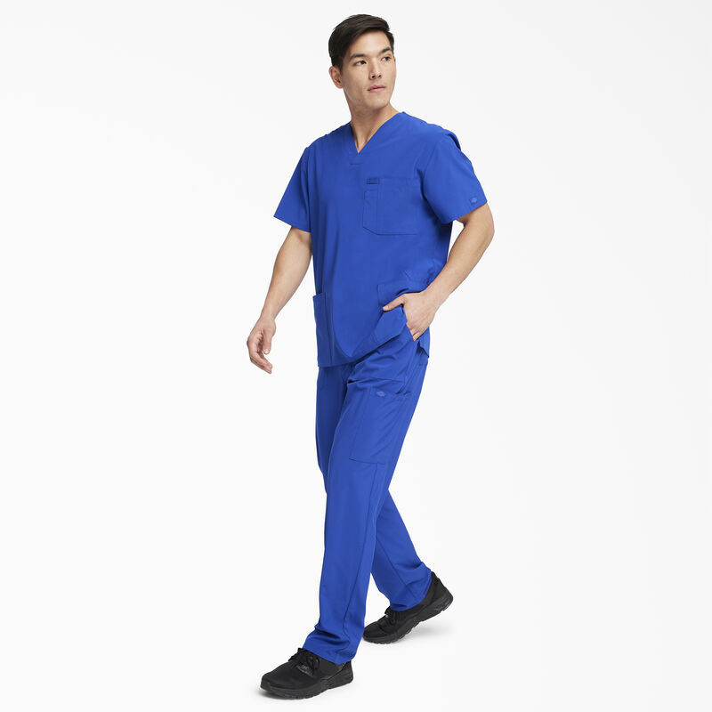 Dickies Men's EDS Essentials V-Neck Scrub Top with Patch Pockets Galaxy Blue ID-PK34XHmP