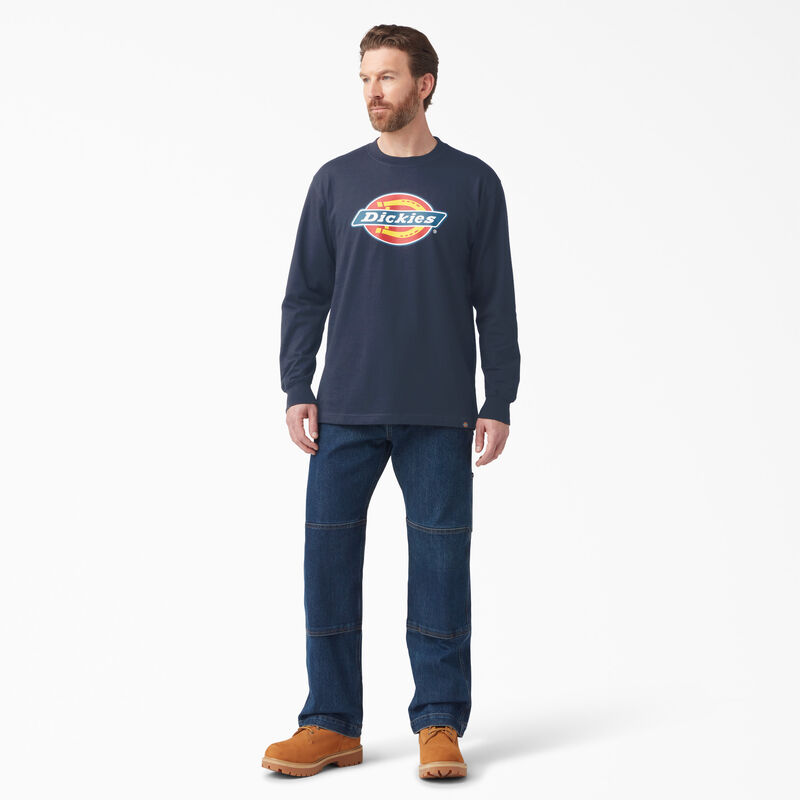 Dickies Tri-Color Logo Graphic Long Sleeve T-Shirt Dark Navy ID-PKXk2duK