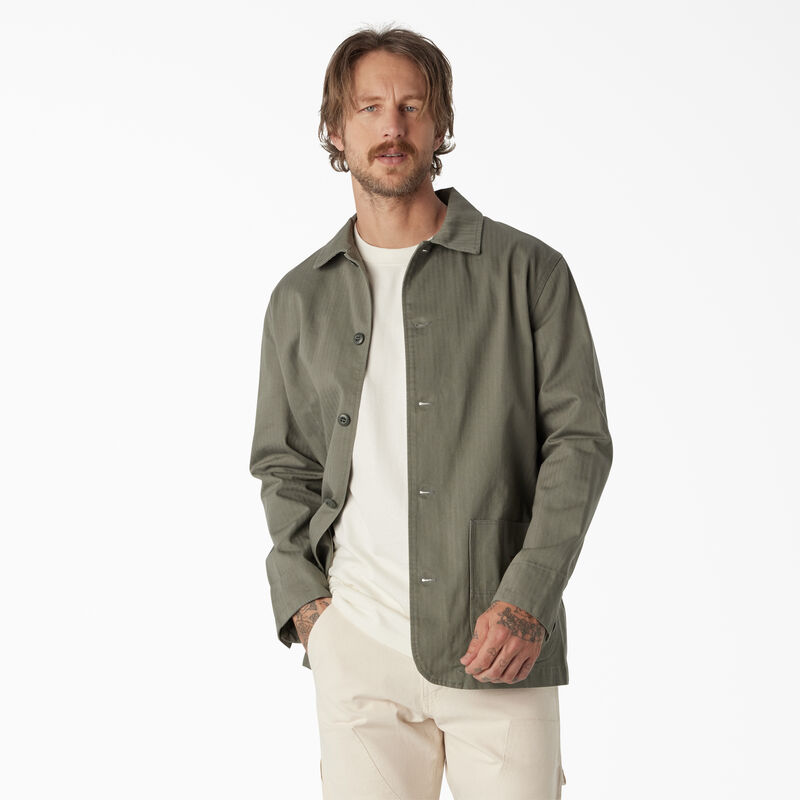 Dickies 1922 Herringbone Jacket Rinsed Dusty Olive ID-PNH412Rb