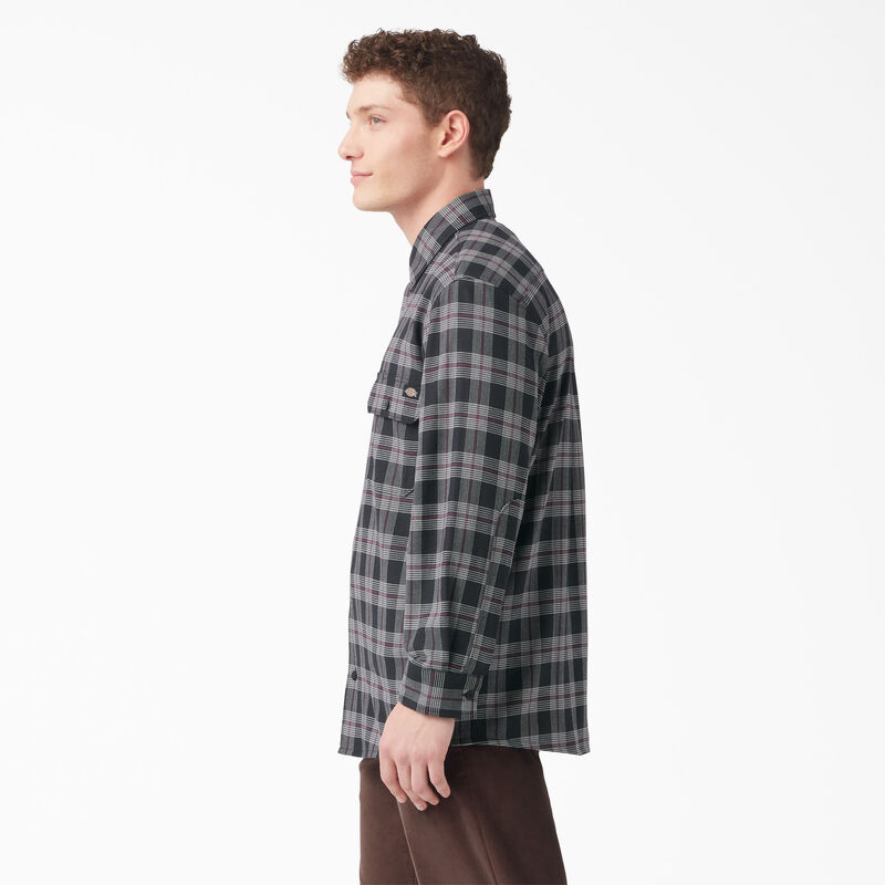 Dickies Long Sleeve Flannel Shirt Wine/Black Plaid ID-PauptrMw