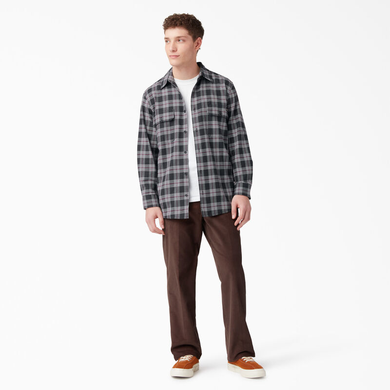 Dickies Long Sleeve Flannel Shirt Wine/Black Plaid ID-PauptrMw