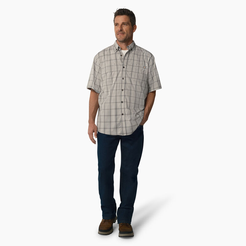 Dickies Short Sleeve Woven Shirt Smoke Backland Prairie Plaid ID-PcwWldj8