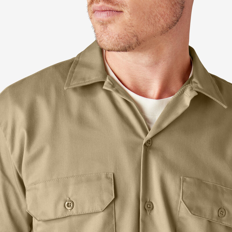 Dickies Short Sleeve Work Shirt Khaki ID-PgoAo8fo