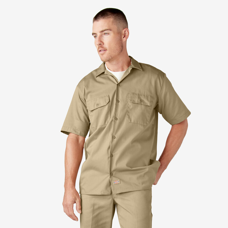 Dickies Short Sleeve Work Shirt Khaki ID-PgoAo8fo