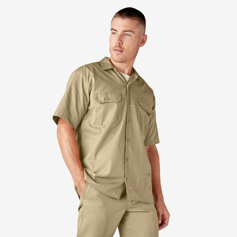 Dickies Short Sleeve Work Shirt Khaki ID-PgoAo8fo
