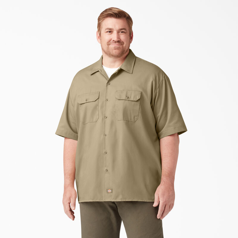 Dickies Short Sleeve Work Shirt Khaki ID-PgoAo8fo