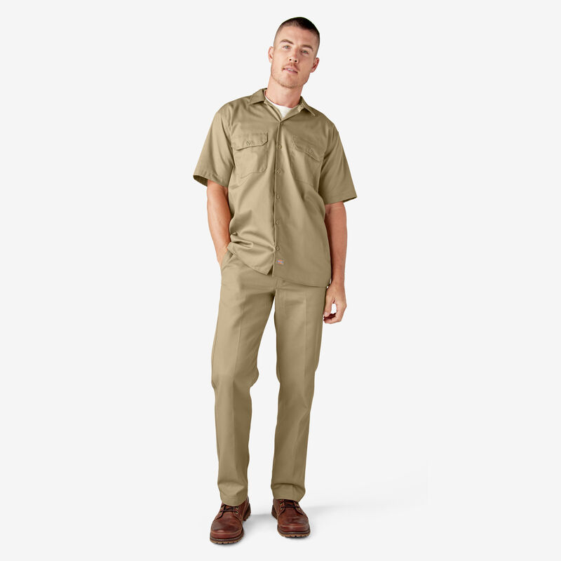 Dickies Short Sleeve Work Shirt Khaki ID-PgoAo8fo