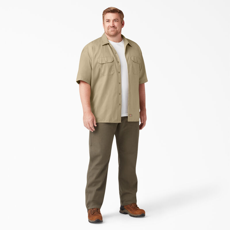 Dickies Short Sleeve Work Shirt Khaki ID-PgoAo8fo