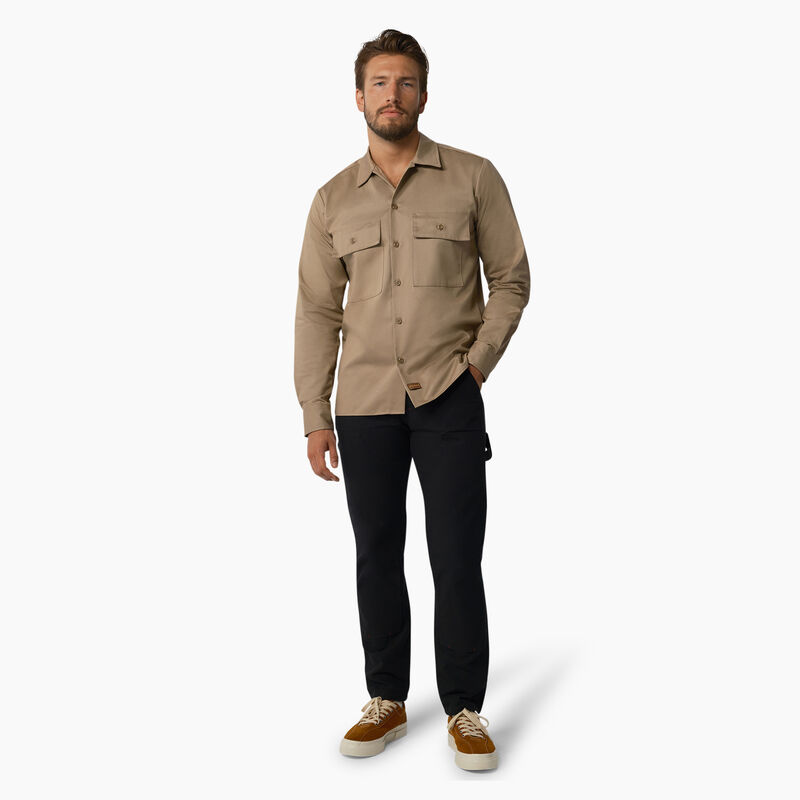 Dickies 1922 Premium Twill Long Sleeve Shirt Rinsed Maple ID-Qa5Rfqdv
