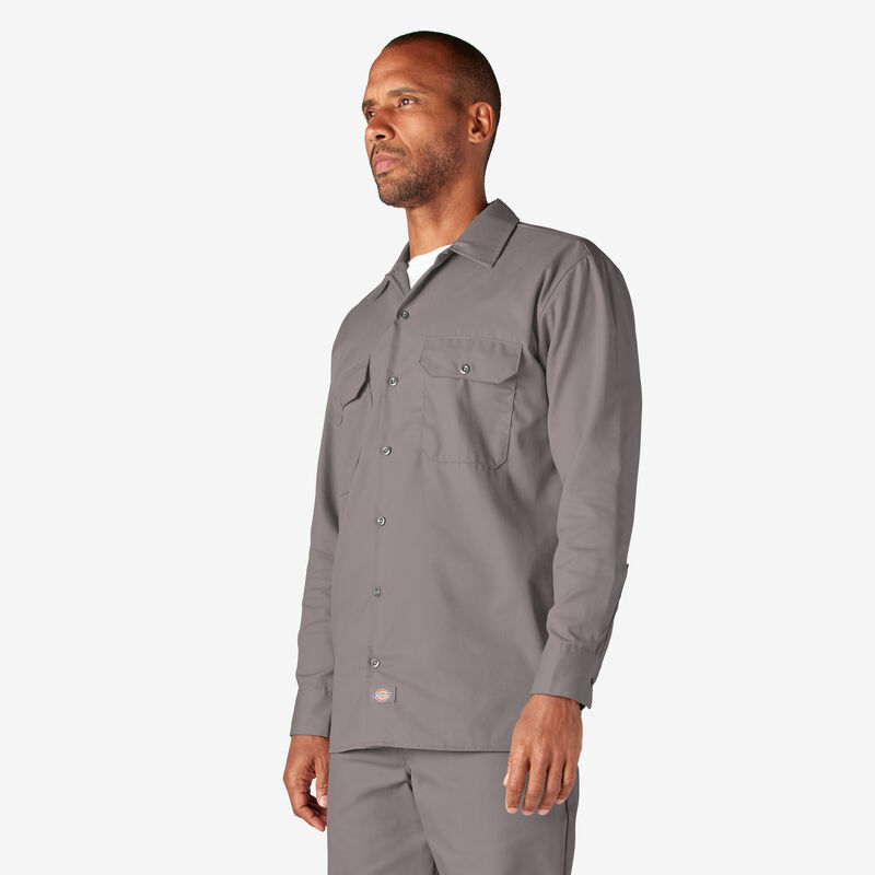 Dickies Long Sleeve Work Shirt Silver ID-QwBnJlPv