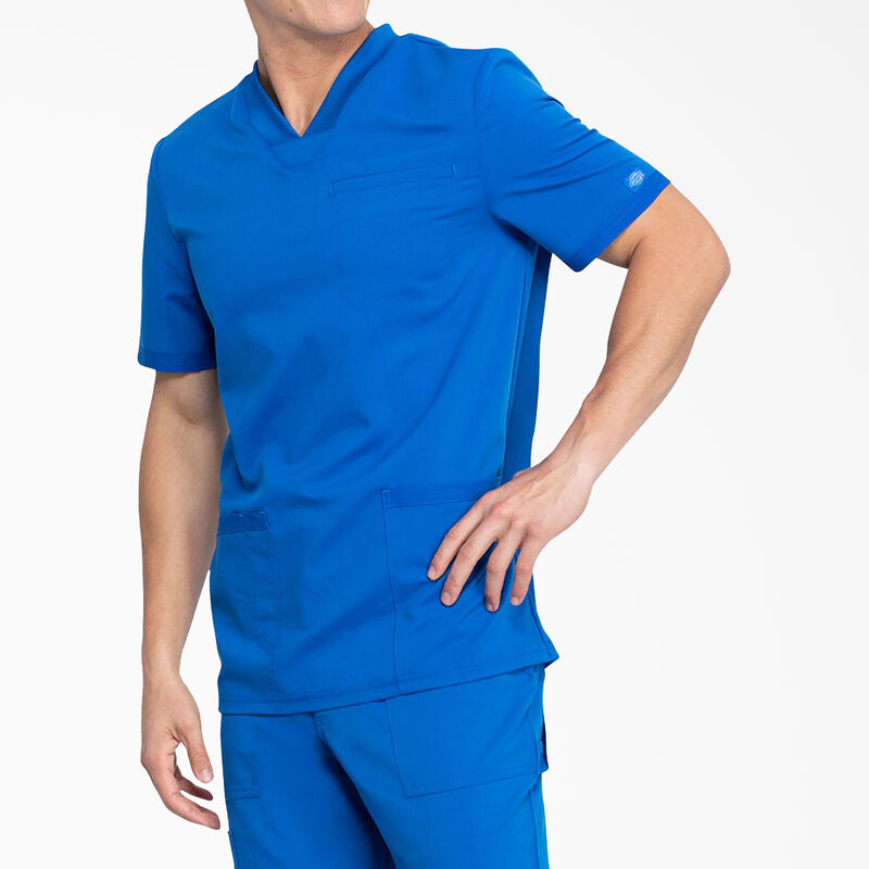 Dickies Men's Balance V-Neck Scrub Top with Patch Pockets Royal Blue ID-RAWfUCiT