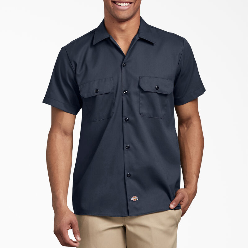 Dickies Slim Fit Short Sleeve Work Shirt Dark Navy ID-RWrxmLTD