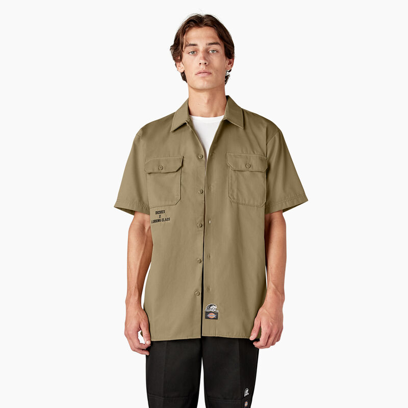 Dickies x Lurking Class Good Times Work Shirt Khaki ID-RexzdNWJ