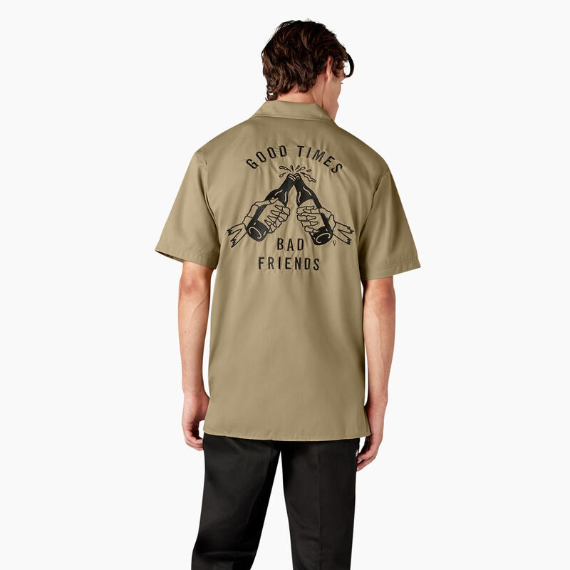 Dickies x Lurking Class Good Times Work Shirt Khaki ID-RexzdNWJ