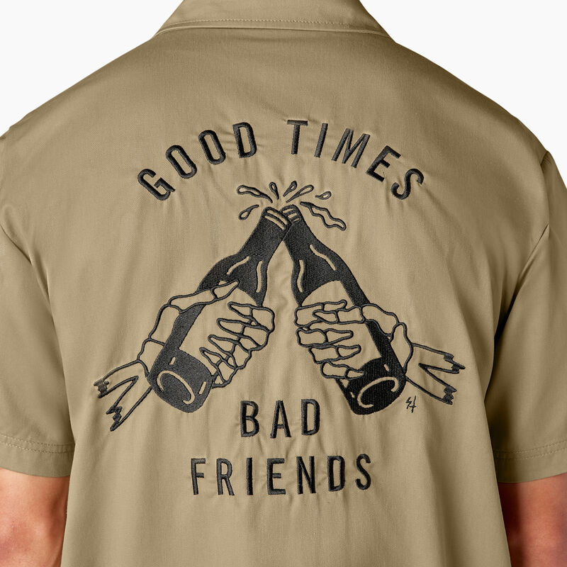 Dickies x Lurking Class Good Times Work Shirt Khaki ID-RexzdNWJ