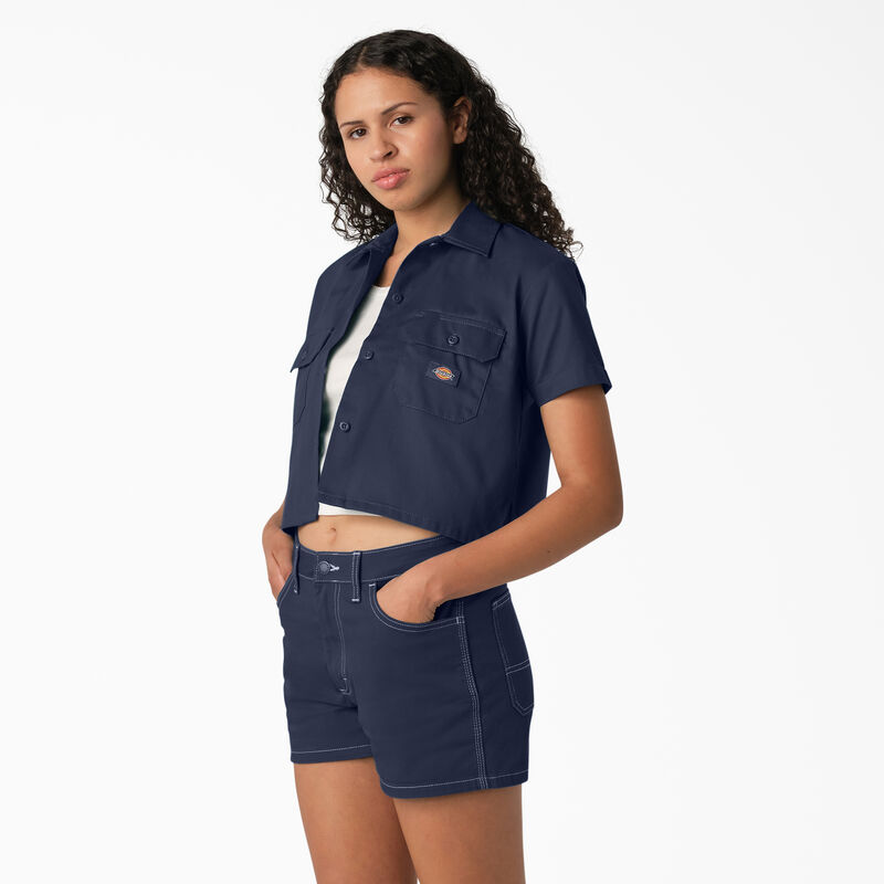 Dickies Cropped Work Shirt Ink Navy ID-RgMLiU79