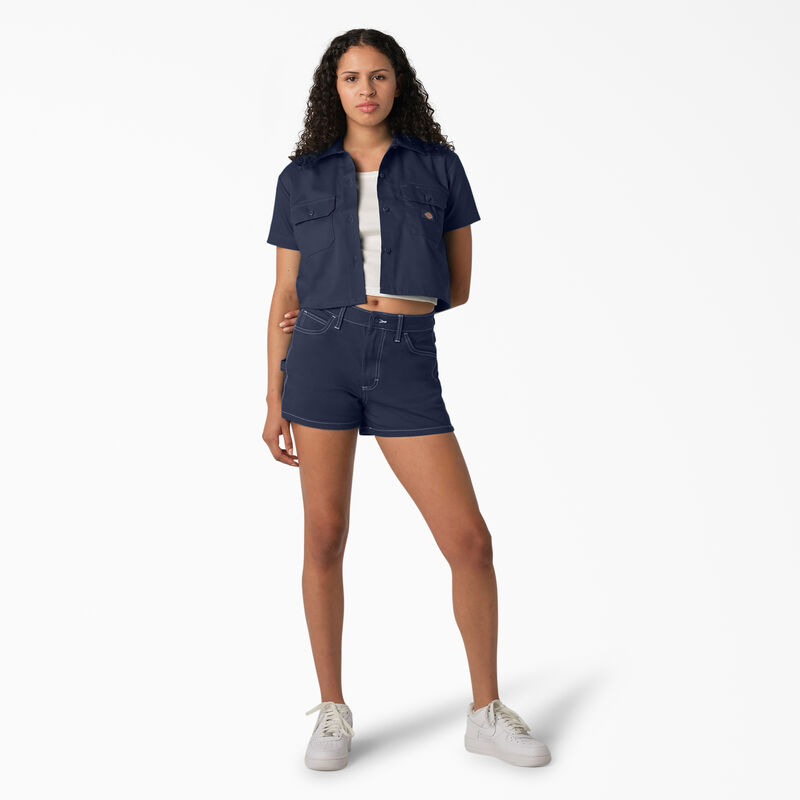 Dickies Cropped Work Shirt Ink Navy ID-RgMLiU79