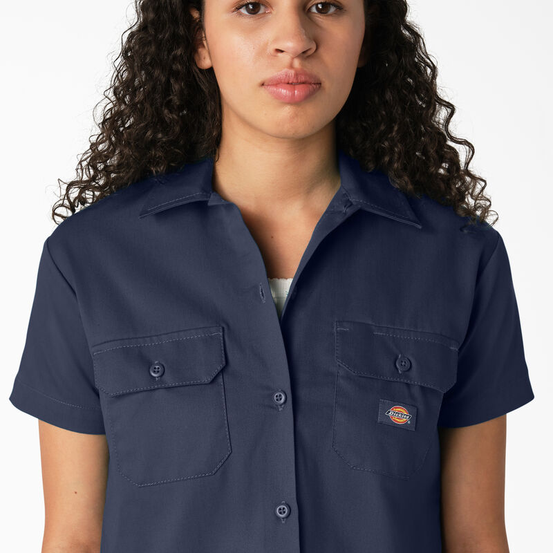 Dickies Cropped Work Shirt Ink Navy ID-RgMLiU79