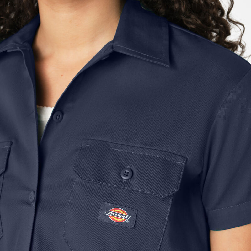 Dickies Cropped Work Shirt Ink Navy ID-RgMLiU79