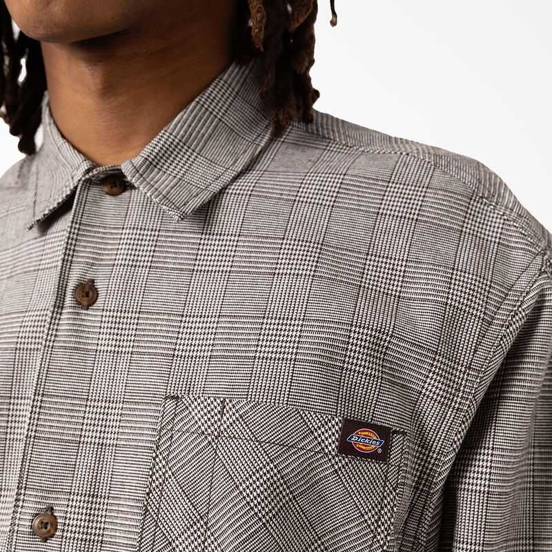 Dickies Bakerhill Long Sleeve Shirt Brown Plaid ID-Rk2L4LcV
