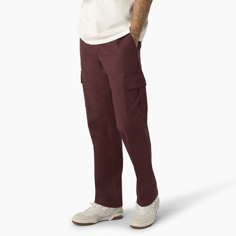 Dickies Regular Fit Cargo Pants Wine w/ Contrast Stitching ID-RoqvGIlj