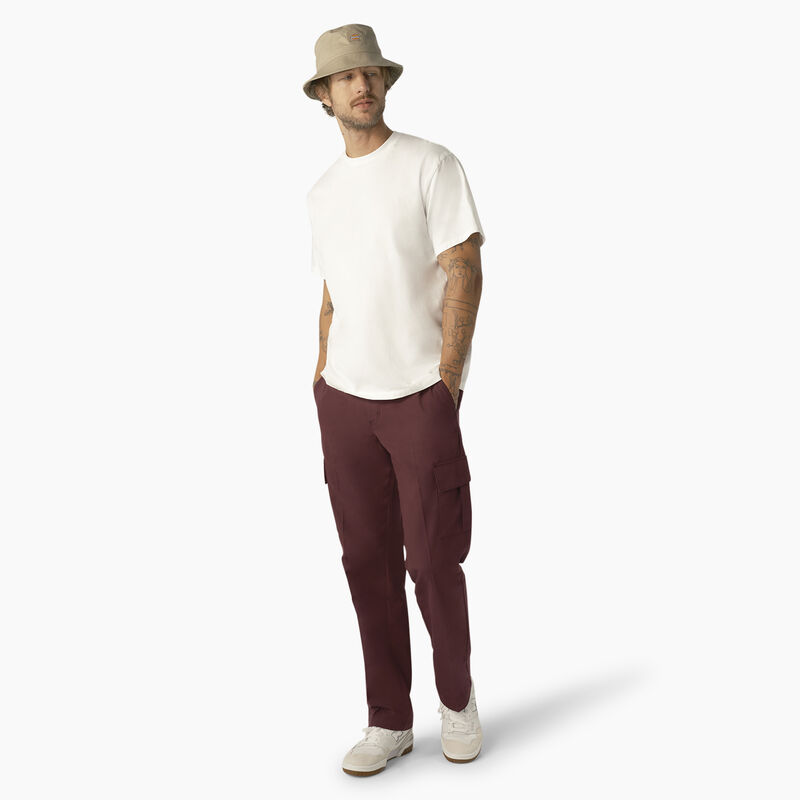 Dickies Regular Fit Cargo Pants Wine w/ Contrast Stitching ID-RoqvGIlj