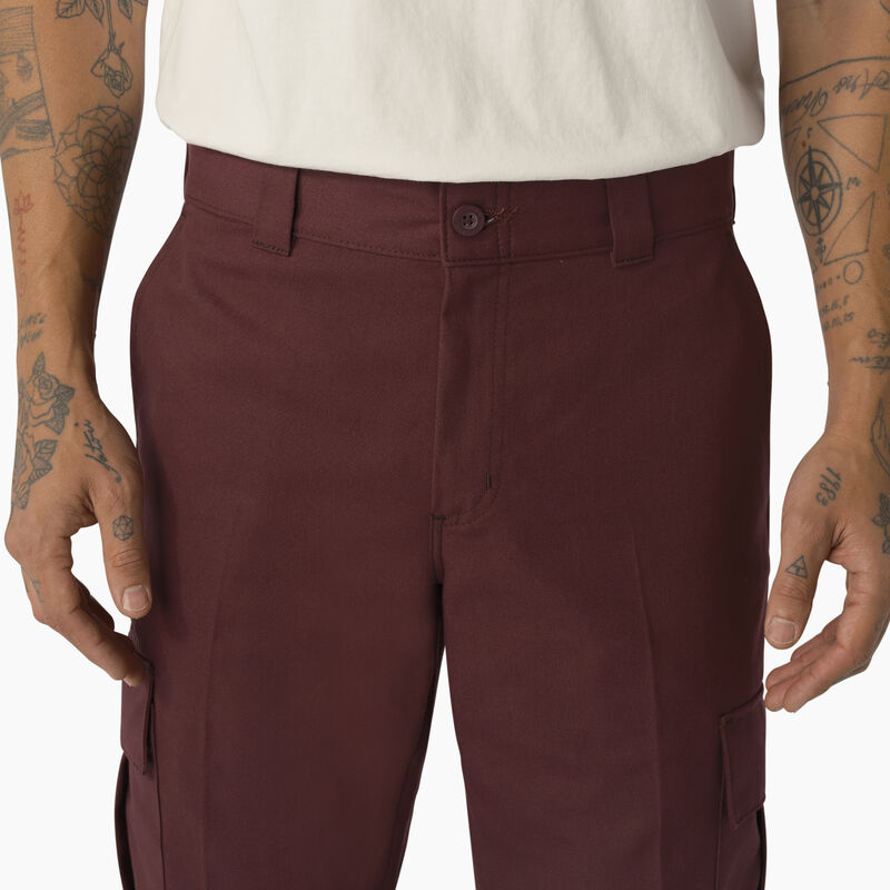Dickies Regular Fit Cargo Pants Wine w/ Contrast Stitching ID-RoqvGIlj