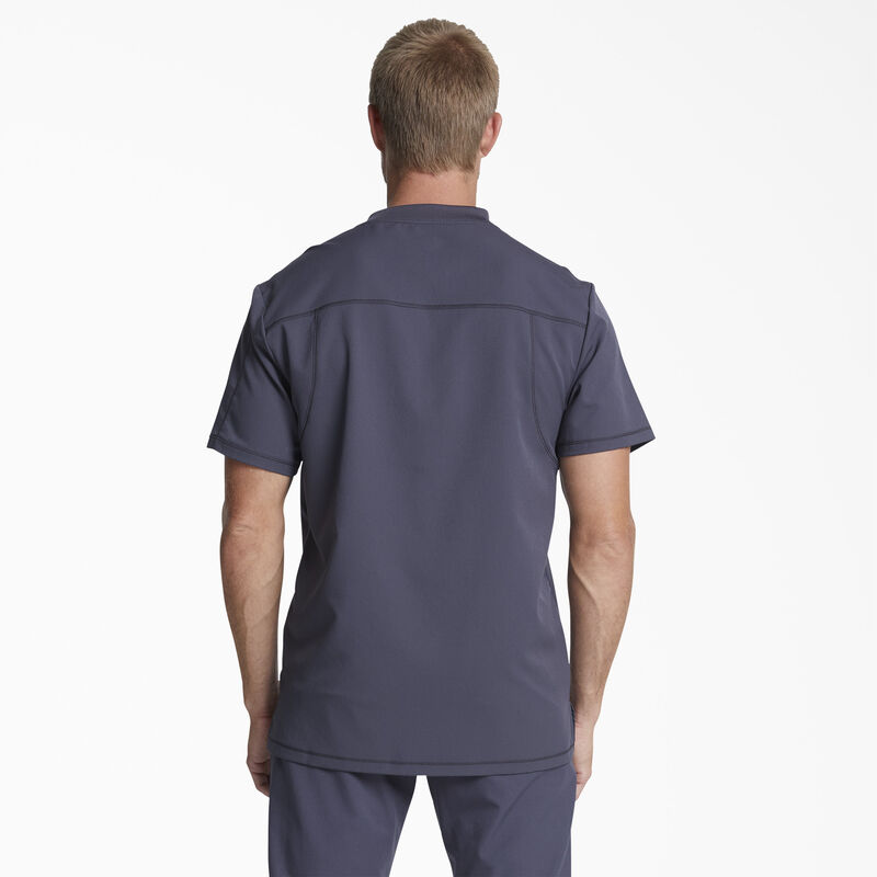 Dickies Men's Dynamix V-Neck Scrub Top with Zip Pocket Pewter Gray ID-RtuBT0RE