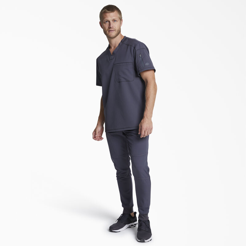 Dickies Men's Dynamix V-Neck Scrub Top with Zip Pocket Pewter Gray ID-RtuBT0RE