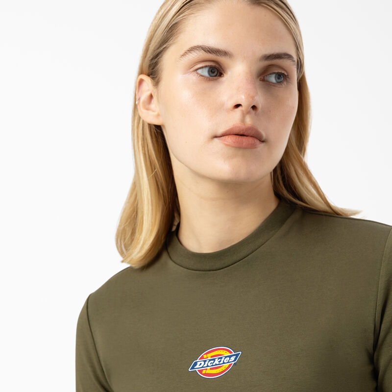 Dickies Maple Valley Logo Long Sleeve Cropped T-Shirt Military Green ID-RvxmFDWM