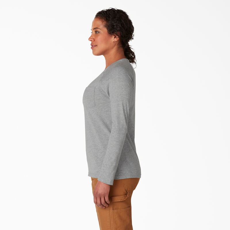 Dickies Cooling Long Sleeve Pocket T-Shirt Heather Gray ID-RyrH4KRB