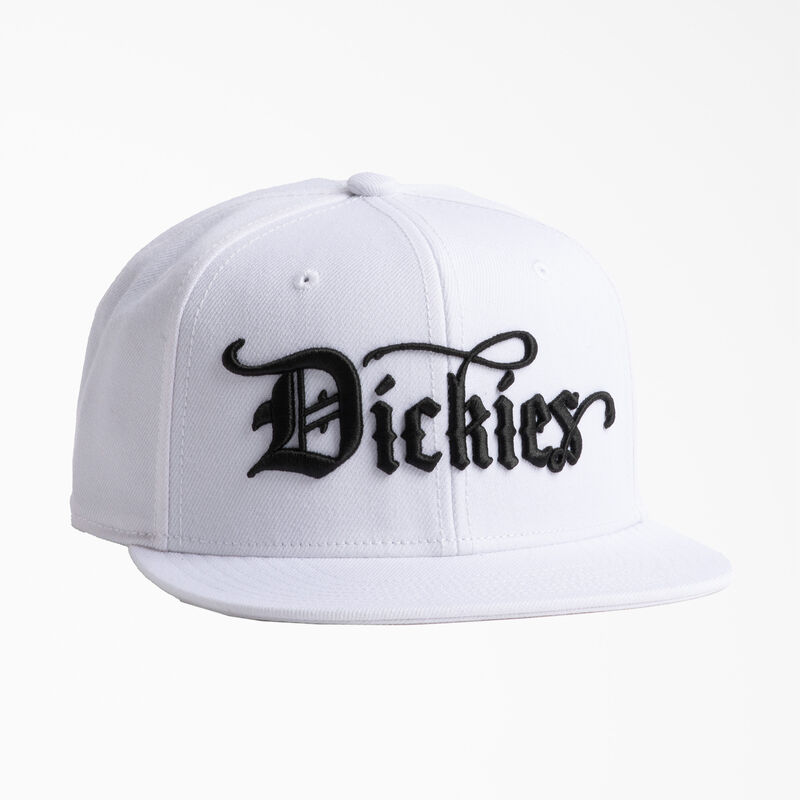 Dickies Embroidered Flat Brim Hat White ID-SDL0LR5J