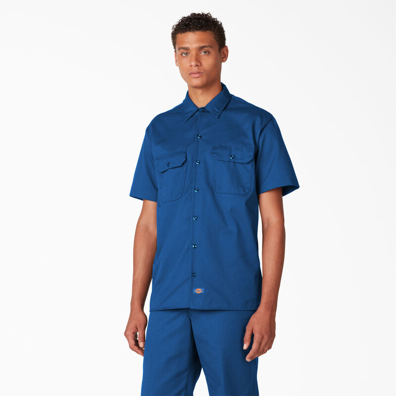 Dickies Short Sleeve Work Shirt Royal Blue ID-SQoFT3gk