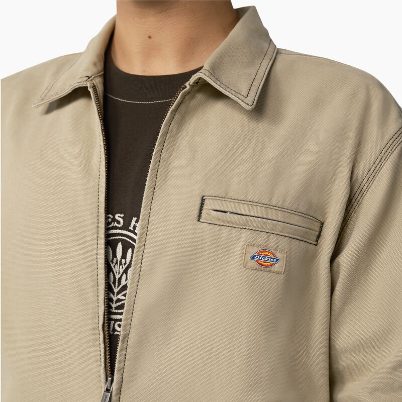 Dickies Duck Contrast Stitch Jacket Stonewashed Desert Sand/Black ID-SURf7Niu
