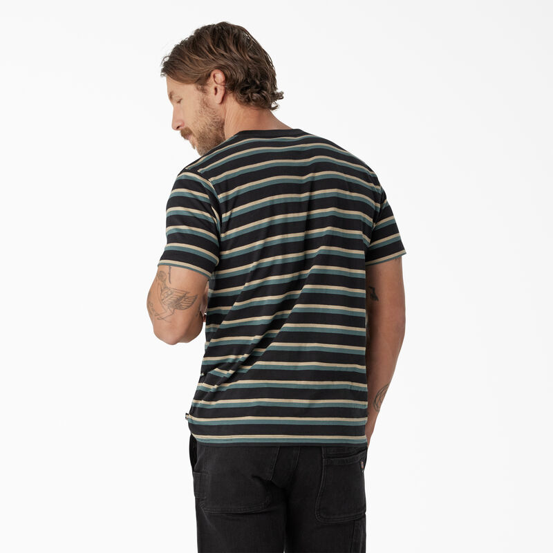 Dickies Skateboarding Striped T-Shirt Black/Lincoln Green Stripe ID-SWYtmGk6
