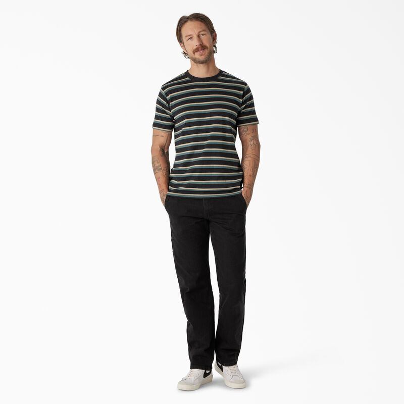Dickies Skateboarding Striped T-Shirt Black/Lincoln Green Stripe ID-SWYtmGk6