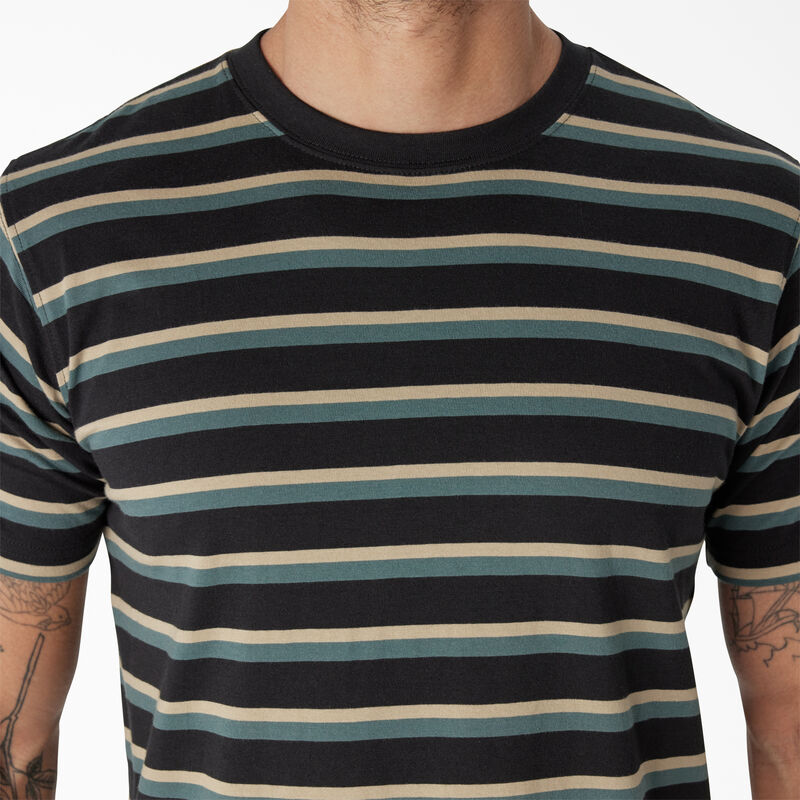 Dickies Skateboarding Striped T-Shirt Black/Lincoln Green Stripe ID-SWYtmGk6