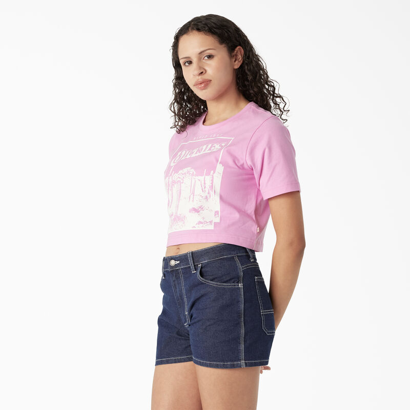 Dickies Desert Graphic Cropped T-Shirt Wild Rose ID-So4sWr1y