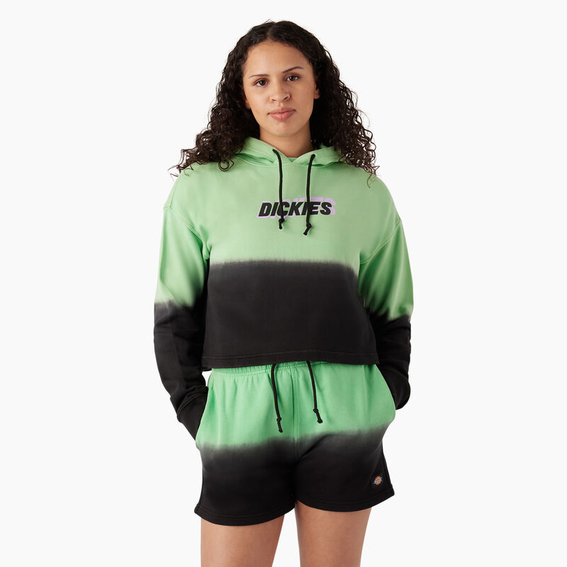 Dickies Cropped Ombre Hoodie Apple Mint/Black Dip Dye ID-SsQKFyIR