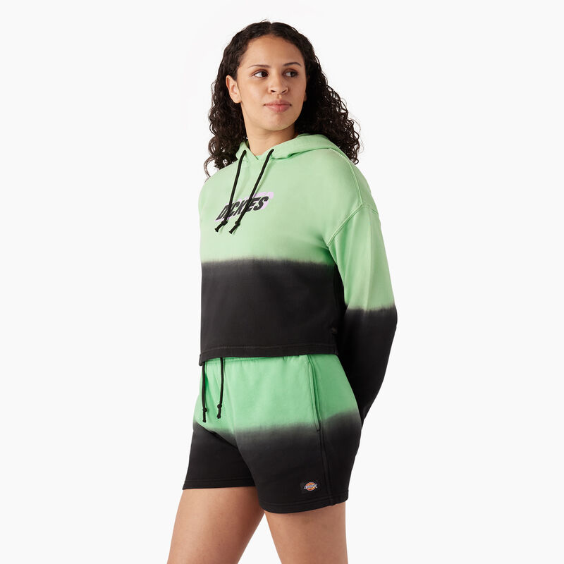 Dickies Cropped Ombre Hoodie Apple Mint/Black Dip Dye ID-SsQKFyIR