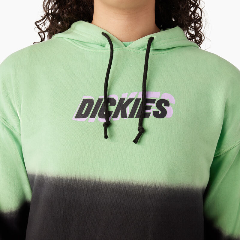 Dickies Cropped Ombre Hoodie Apple Mint/Black Dip Dye ID-SsQKFyIR