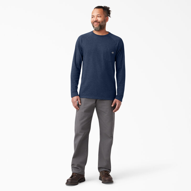 Dickies Cooling Long Sleeve Pocket T-Shirt Dark Navy Heather ID-T2j7oq1U