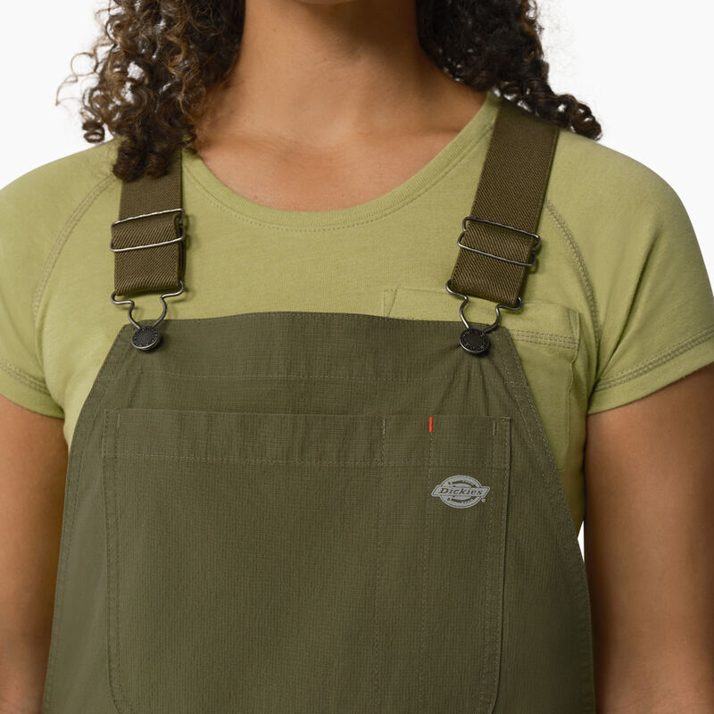 Dickies Cooling Ripstop Bib Shortalls Rinsed Military Green ID-T9ygD3Jb