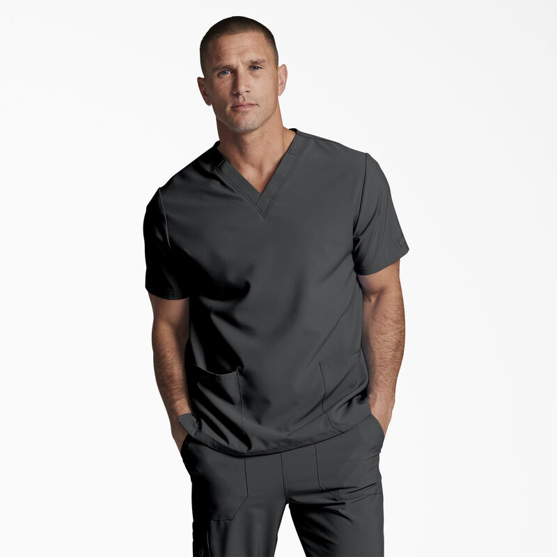 Dickies Unisex EDS Essentials V-Neck Scrub Top Pewter Gray ID-TH2OGtcM