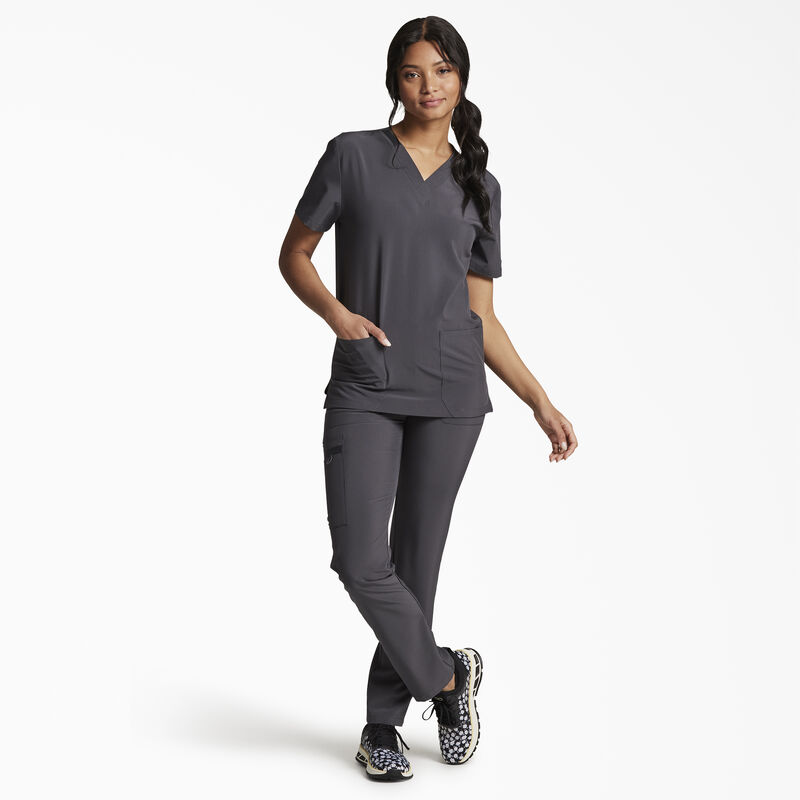 Dickies Unisex EDS Essentials V-Neck Scrub Top Pewter Gray ID-TH2OGtcM