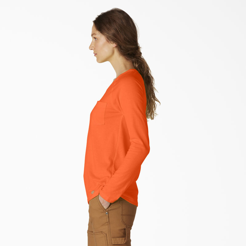 Dickies Cooling Long Sleeve Pocket T-Shirt Bright Orange ID-TZBrE3uX